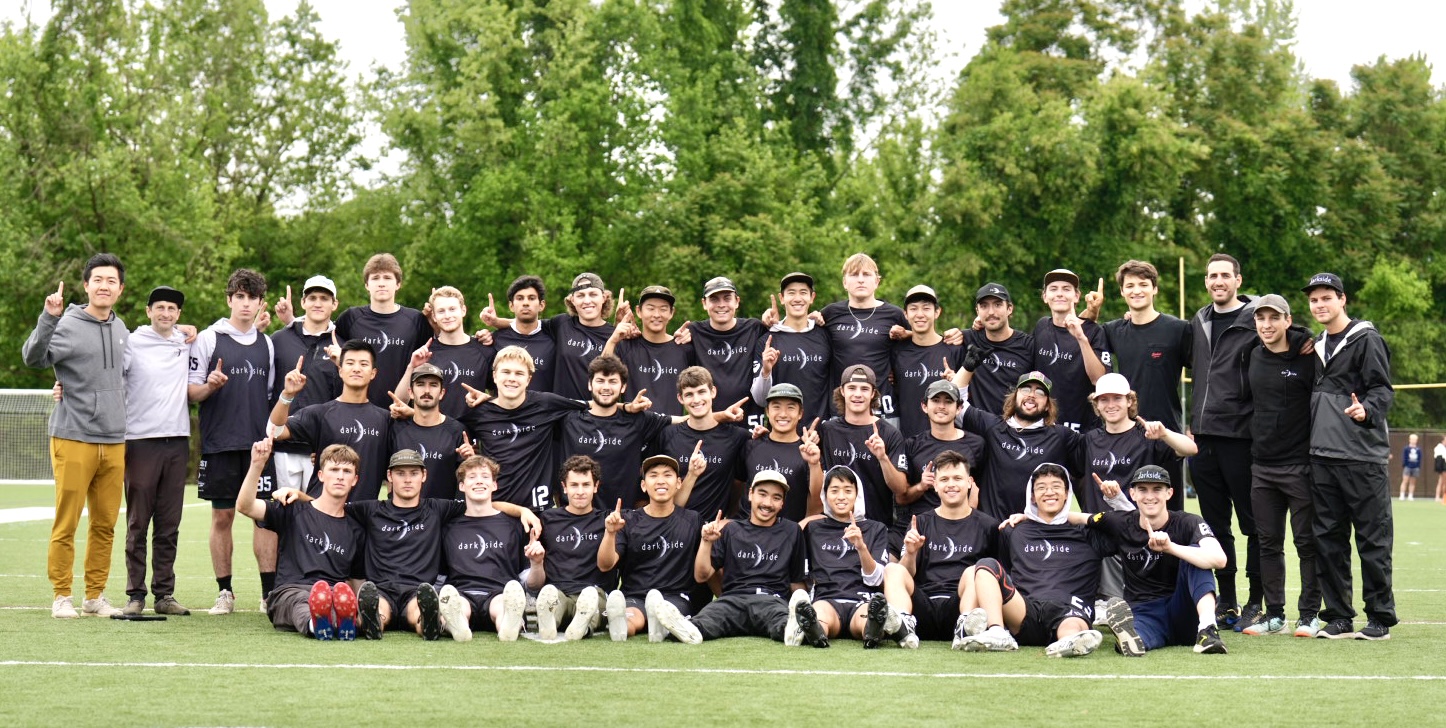 The UNC Men's Ultimate Frisbee Team Darkside after winning Atlantic Coast Regionals 2024